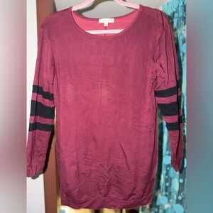 Moa Moa Burgundy Top with Black Accents